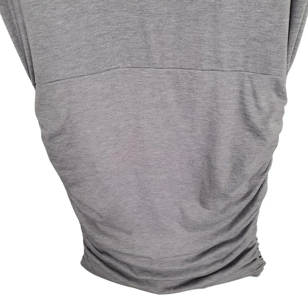 Athleta Size S Dress T-shirt Side Ruched Jersey Knit Athleisure Heathered Gray - Picture 5 of 12